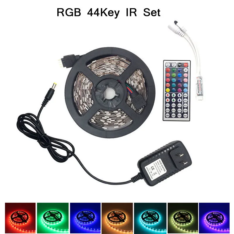 RGB DC 12 В светодиодный светильник, водонепроницаемый 10 м 5 м RGBW RGBWW 5050 60 светодиодный s/M SMD неоновая лента, Светодиодная лента, диод, Wifi контроллер, набор - Emitting Color: RGB 44key set