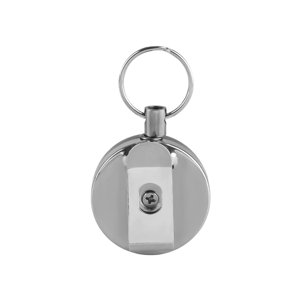 

1 pc Metal Card Badge Holder Stainless Steel Recoil Ring Belt Clip Pull Retractable Key Chain fashion key chain