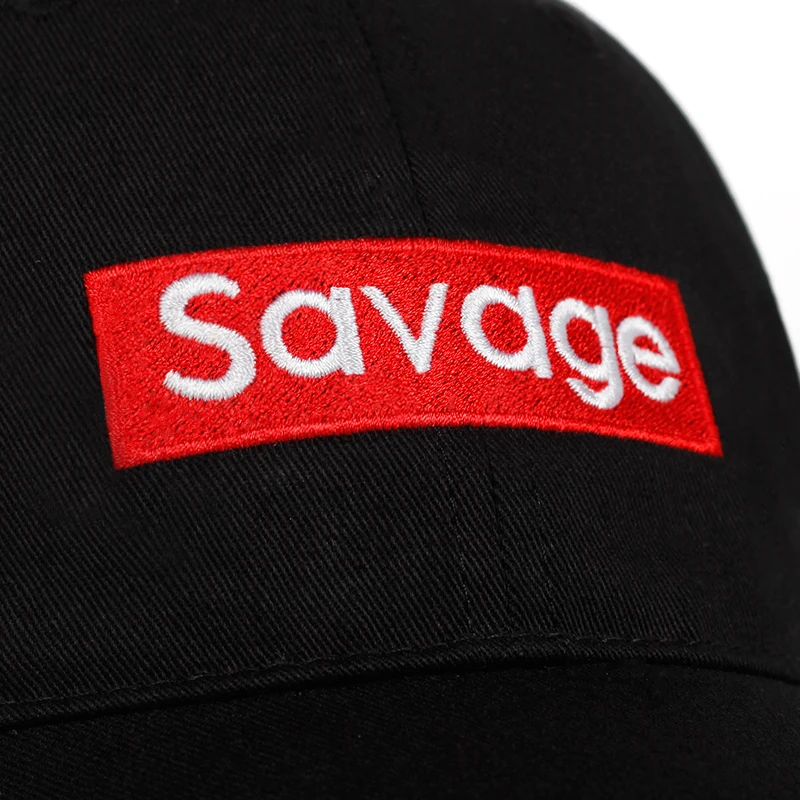 Новинка, бейсбольная кепка с вышитыми буквами savage, хлопок, пара шляпы для отдыха, хип-хоп кепка для гольфа с застежкой сзади, модная шляпа для папы