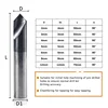 XCAN Spot perceuse 1pc 90 degrés 2-12mm chanfrein fraise chanfrein fraise CNC fraise Point fixe foret carbure fraise ► Photo 2/6