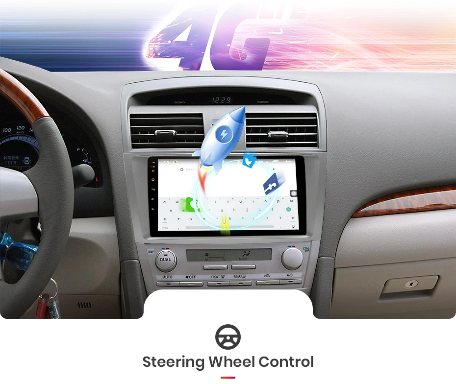 Excellent AWESAFE 2 Din 4+64GB Car Radio 9" HD Multimedia Player  GPS Touch Screen Auto audio Car Stereo For Toyota Camry 40 50 2007 2008 9