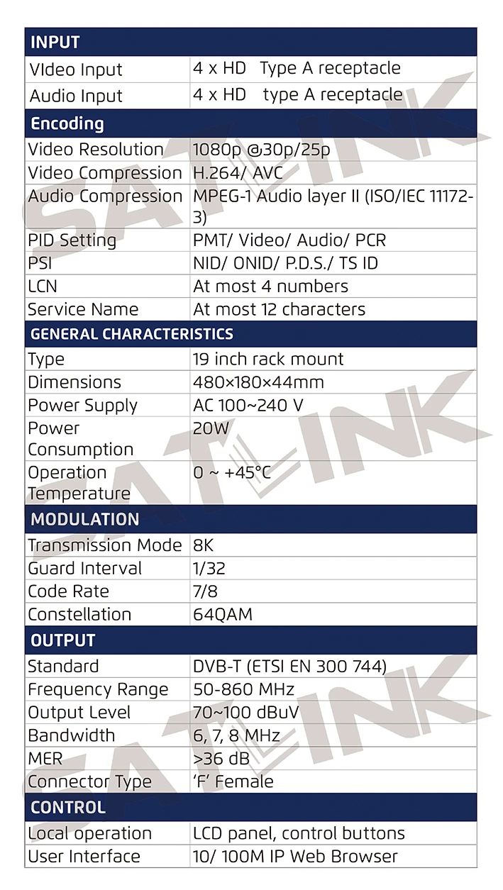 Satlink ST-6510 4 канала DVB-T модулятор HD 1080 P MPEG4 1 частота до 4 каналов лучше, чем Satlink WS-7990