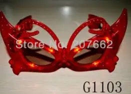 240 шт./лот светодиодный бабочка eyeglasse Flash вечерние светодиодные очки для рождества декор для Хэллоуина, вечеринки принадлежности - Цвет: red