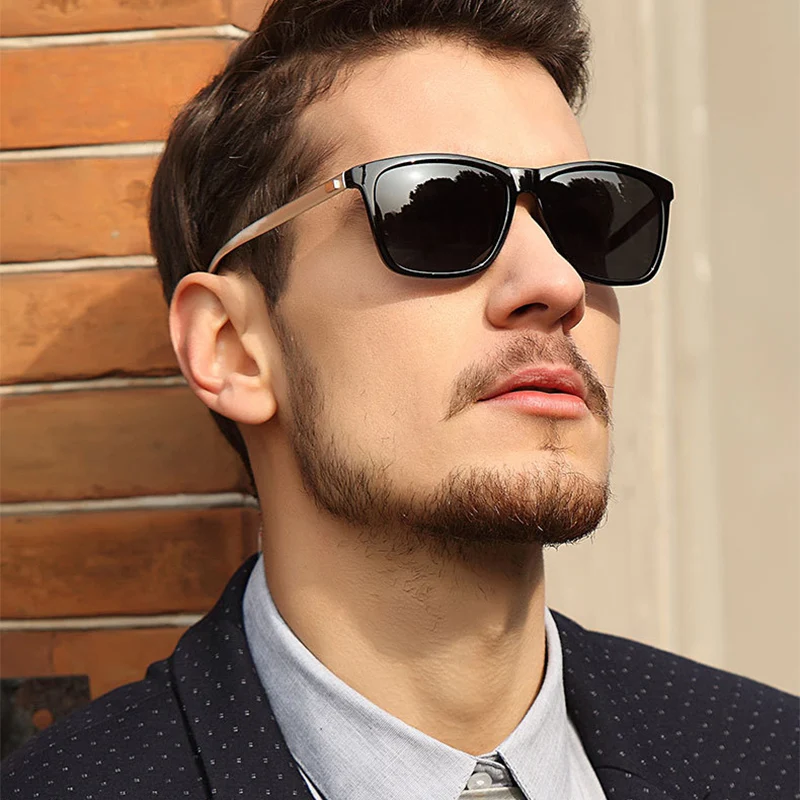 HEITHION Brand Unisex Aluminum Legs Square Men's Polarized Sun Glasses Fashion  Eyewears Accessories Sunglasses For Men