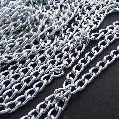 

(13043-G)2 meters Chain width 5-6MM Oxidation Silver Color Aluminum Chain Link Chain Diy Jewelry Findings Accessories Wholesale