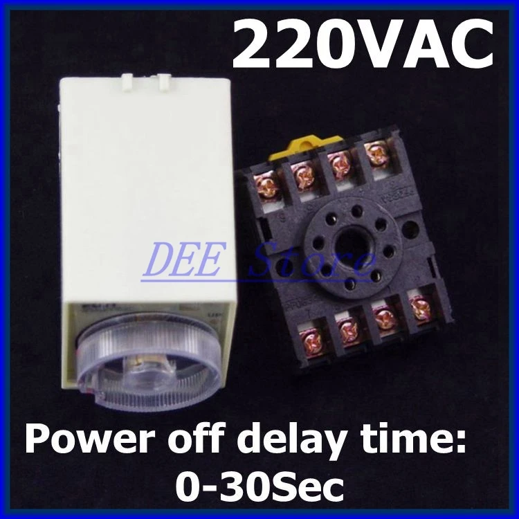 

220VAC ST3PF Power off delay time Relay range 0-30 seconds with Socket Base PF083A