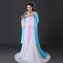 Женский сценический костюм Волшебный древний Принцесса Классический в стиле ханьфу Китайский народный танец традиционный костюм шифоновое платье L170