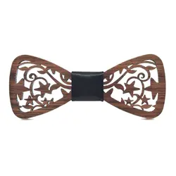 Мужской костюм деревянные бабочкой для Свадебная вечеринка Бизнес мужской Bowknots Borboleta Винтаж полые деревянные галстук-бабочка