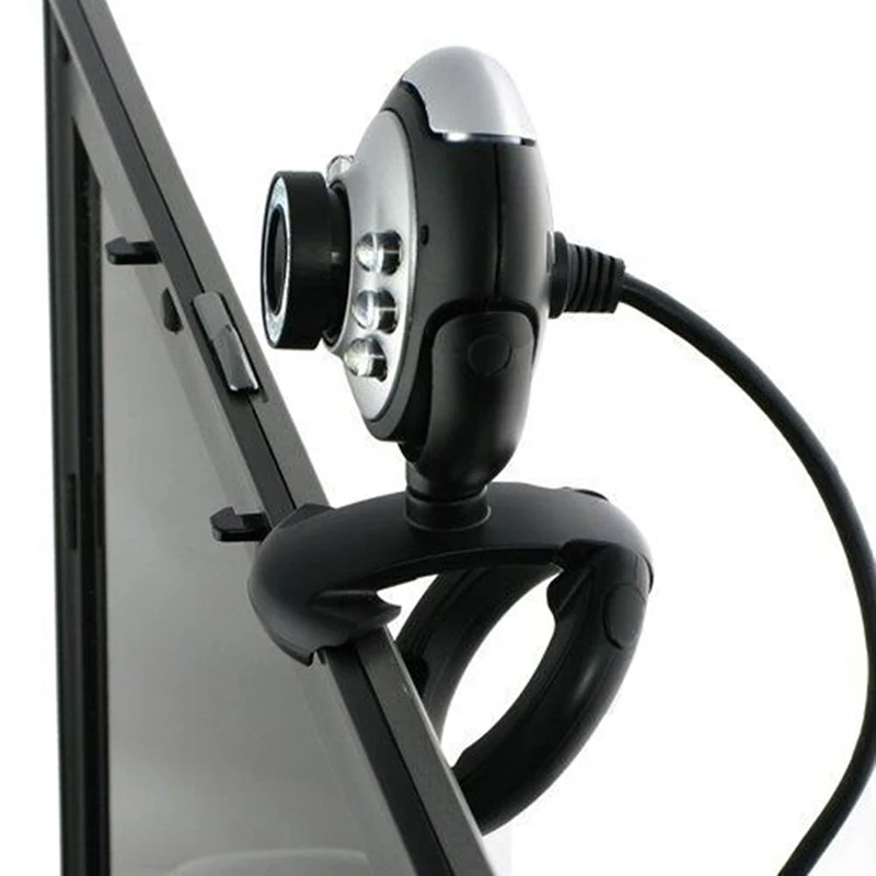 USB 6 светодиодный камера ночного видения ПК веб-камера Reseau avec микрофон для MSN ICQ AIM Reunion Skype Net Noir