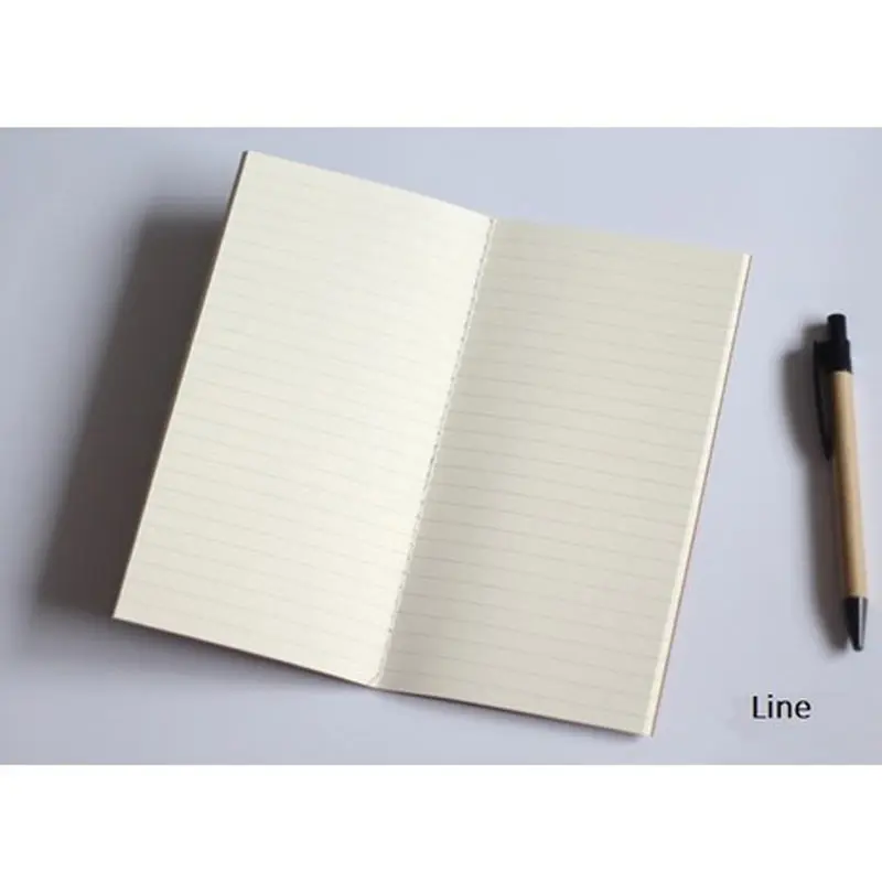 Стандартный/карманный блокнот из крафт-бумаги, пустой блокнот, дневник, дневник, блокнот путешественника, сменный органайзер, наполнитель бумаги - Цвет: Line