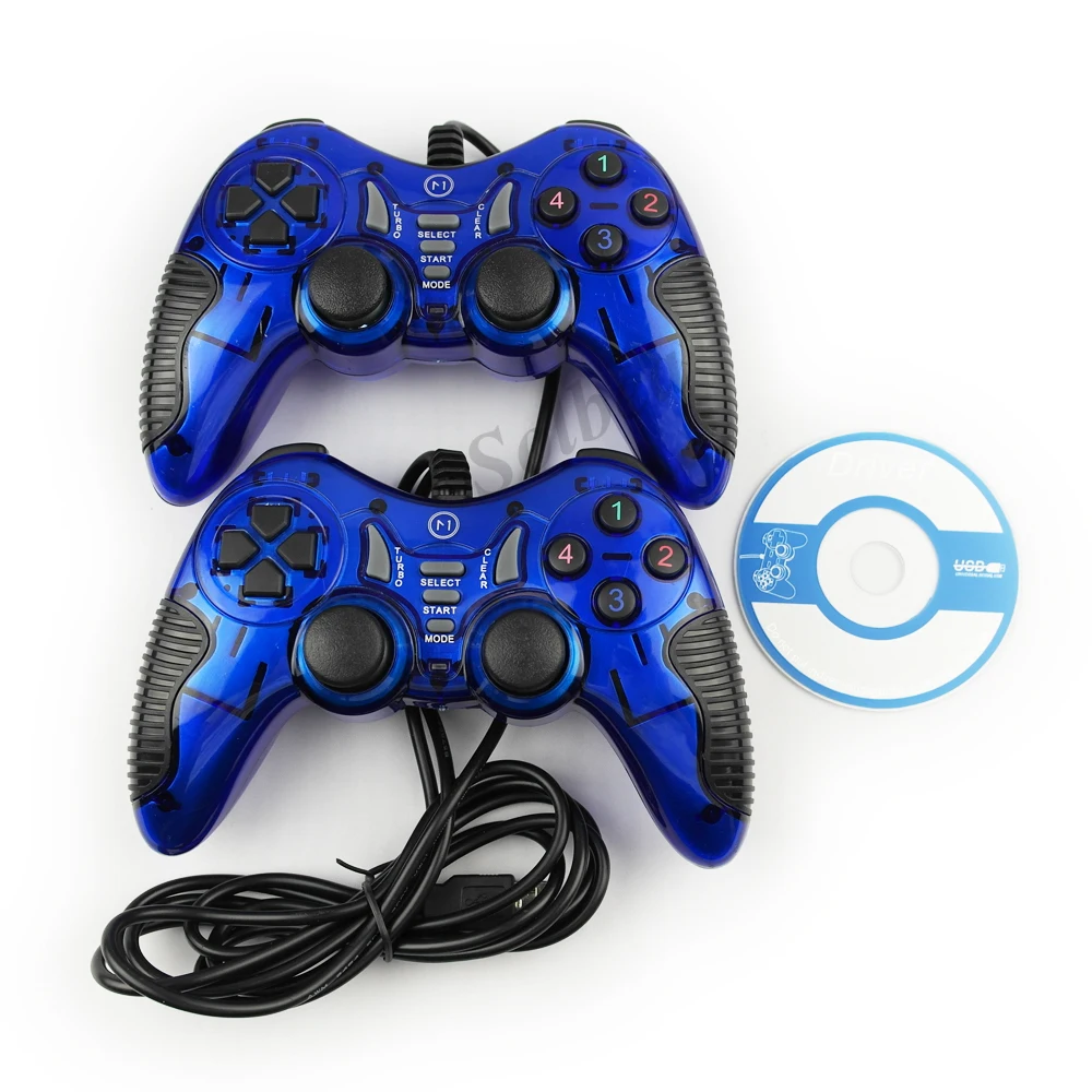 2pcs Wired Usb Pc Joypad Twins Gamepad Double Shock Joystick Pc Game