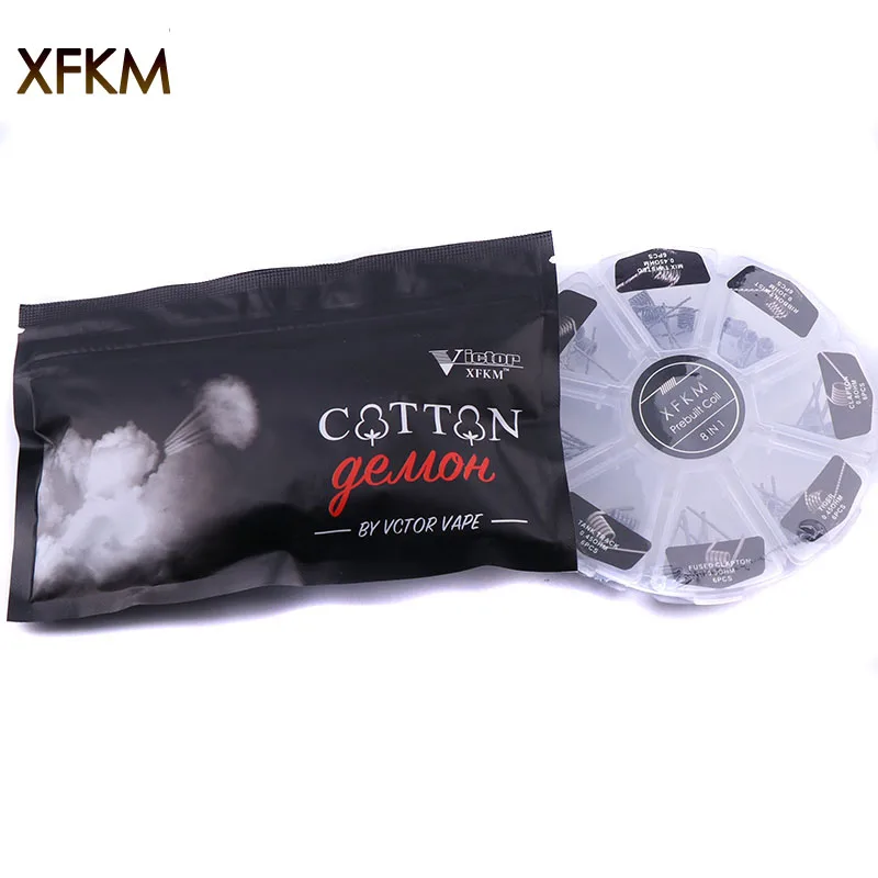 XFKM Vaper Twizer V8 + Devil Cotton 8 в 1 комплект предварительно собранных катушек витые DIY