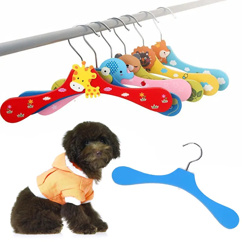 Cartoon Wood Hanger For Pet Dog Clothes Non Slip Clothing Holder