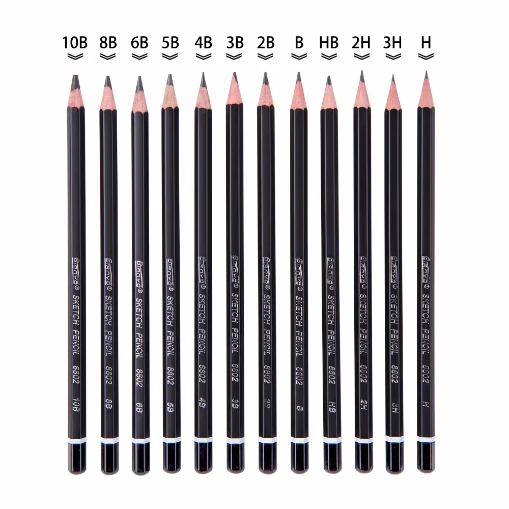 Bianyo 12 шт. Карандаши 3H-10B разной твердости, стандартный набор карандашей для школьников, канцелярские принадлежности, карандаши для рисования, товары для рукоделия