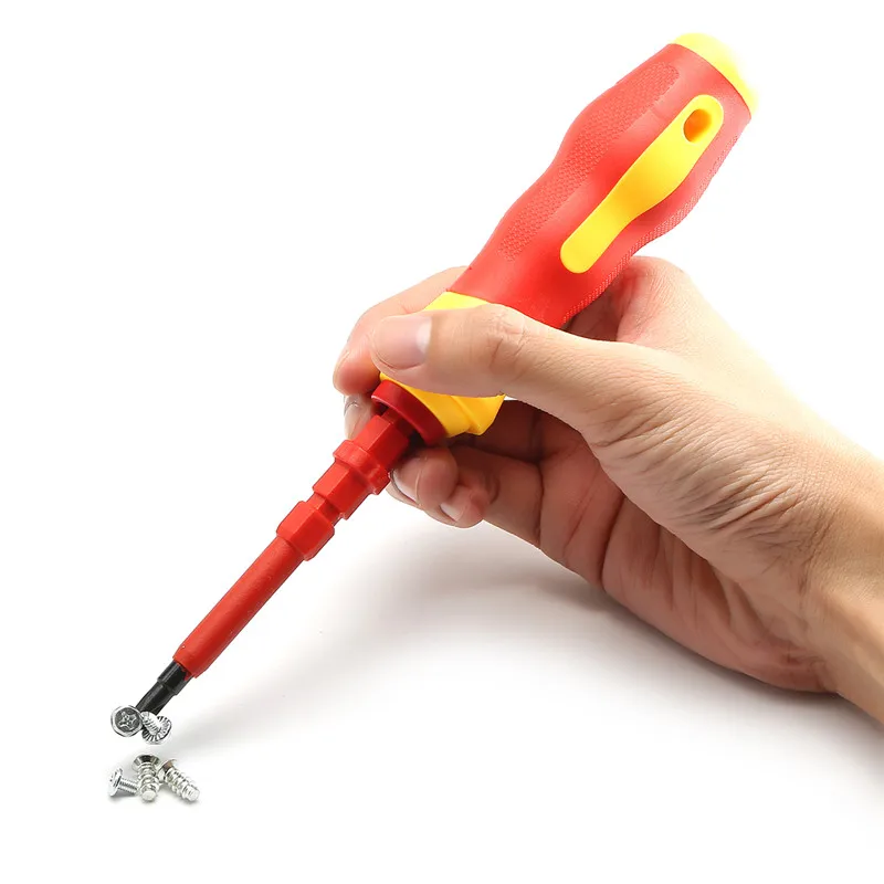 Drillpro 7 шт. электрические отвертки инструменты изолированные электрики одной головы ручной CRV щелевые Phillips, магнитная Herramientas