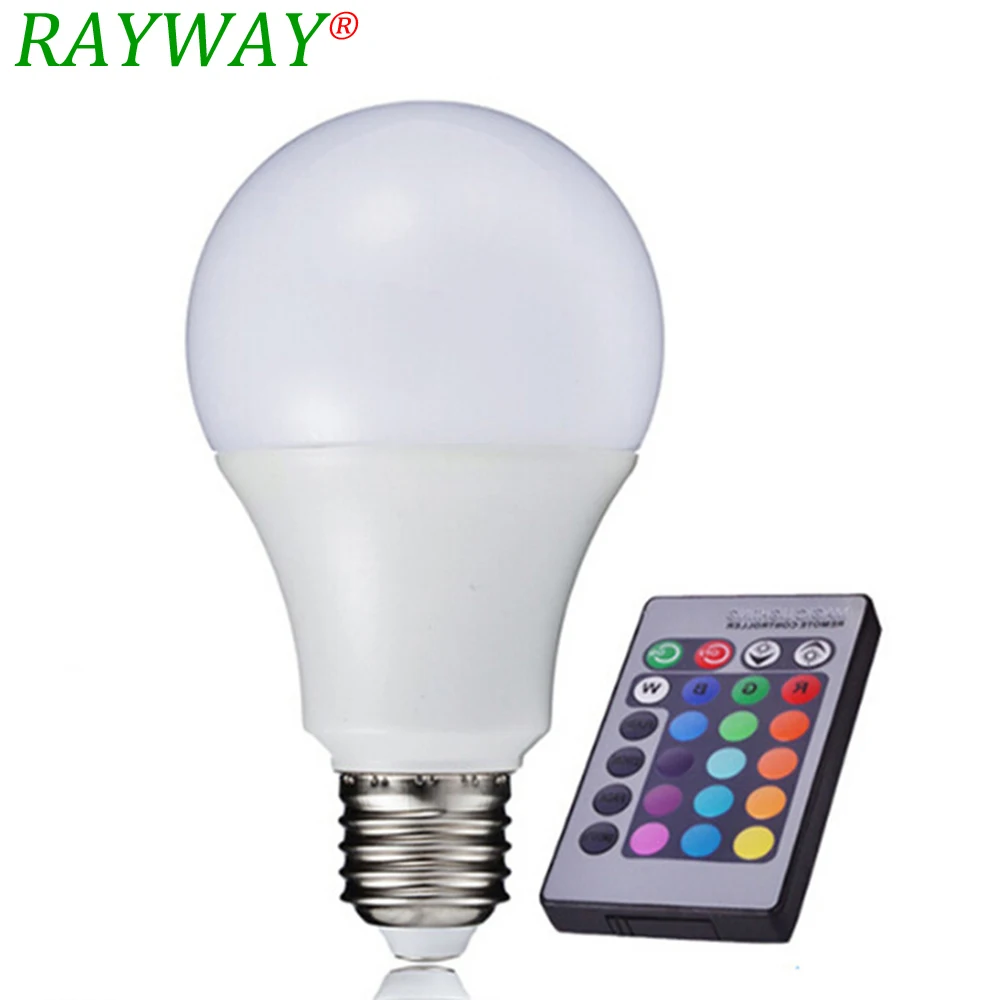 

Free Shipping RAYWAY LED RGB Bulb E27 3W 10W LED Lamp Spot light Bulb 16 Color Change Lampada LED RGBW Lamp With Remote Control