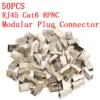 Высококачественный 50 шт. разъем RJ45 Cat6 8-контактный 8P8C экранированный многожильный обжимной модульный разъем розетки ► Фото 1/6