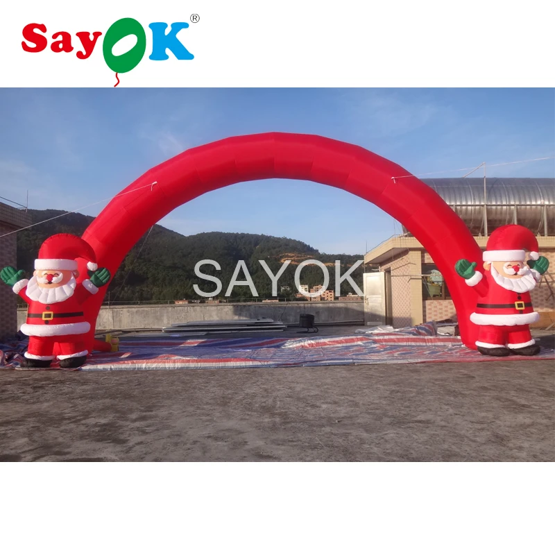 6M Inflatable Christmas Decoration Inflatable Arch with santa clausin