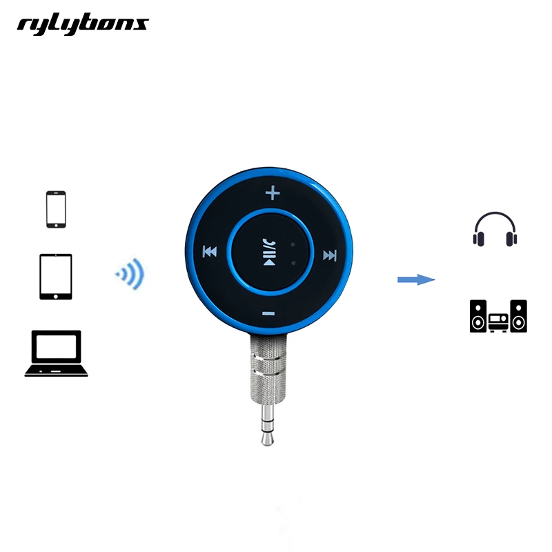 

Rylybons Wireless Bluetooth Aux Receiver 3.5 Jack Bluetooth Hands Free Bluetooth Car Kit A2DP Stereo Hands-free aux Adapter