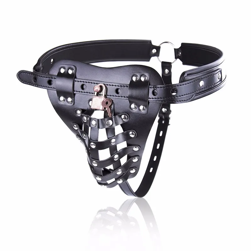 leather Pants Penis Ring Male Chastity Device Belt Penis Sleeve Cock Cage Sex Toys For Men Sexy Panty With Cockring Cock Rings 5