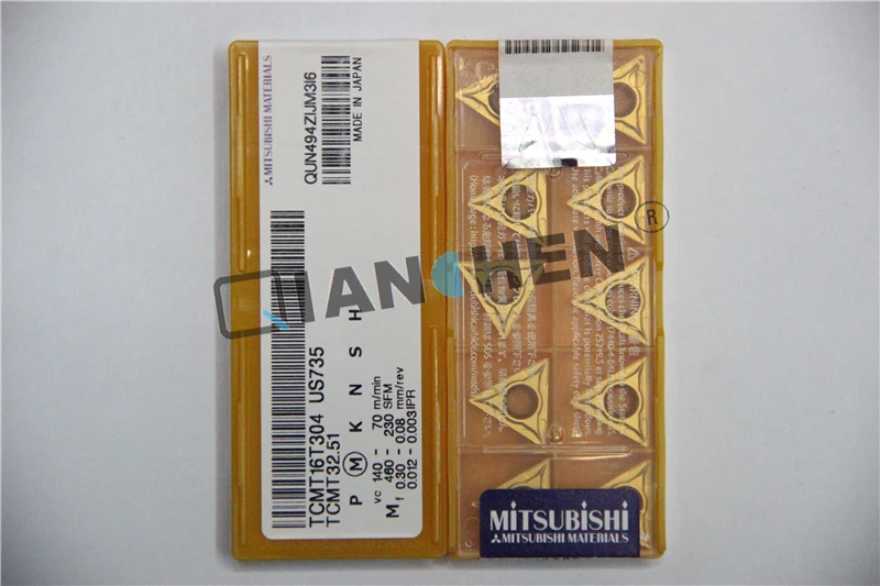 Пластины для ЧПУ Mitsubishi 10 шт./лот TCMT16T304 US735 TCMT16T308 торцевая фреза токарные