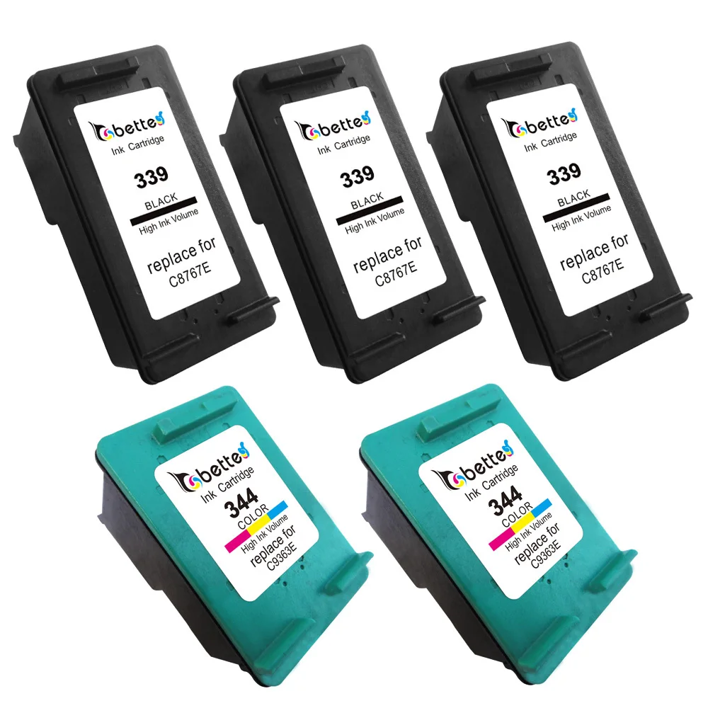 

5PK,Ink Cartridge for HP 339 344 Deskjet 6940 6940dt 6943 6980 6980dt 6980xi 6983 6988 6988dt 6988xi Officejet K7100 K7103 K7108