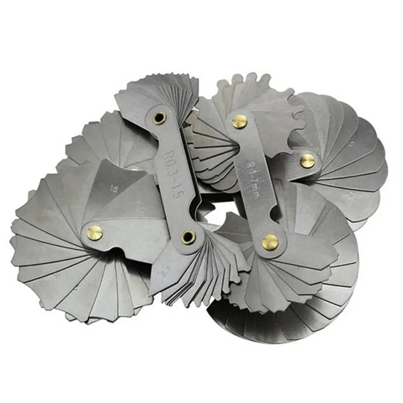 Set 4 Calibri Per Raggi In Acciaio Inox - Misura Raggi Da R0.3 A R25 Per Superfici Convesse/Concave