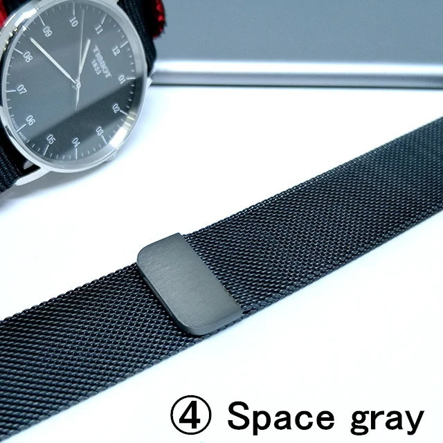 Для Apple Watch, версии 4 40 мм 44 мм роскошный кожаный ремешок для часов, Миланская петля, браслет Нержавеющая сталь ремешок для наручных часов iwatch серии 4/3/2/1 38 мм 42 мм - Цвет ремешка: space grey