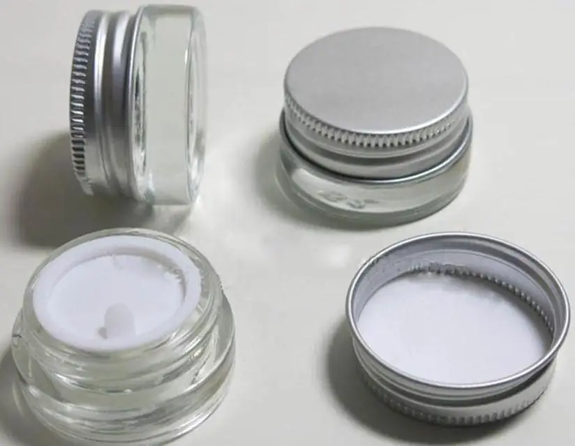 200x5 г Высокое качество стекло крем jar с алюминиевые крышки косметический контейнер 5cc Малый стеклянные емкости для косметических средств jar SN2416