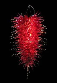 Best Free Shipping Modern Large Art Red Crystal Chandelier Lighting Luxury Art Glass Chandelier For Hotel