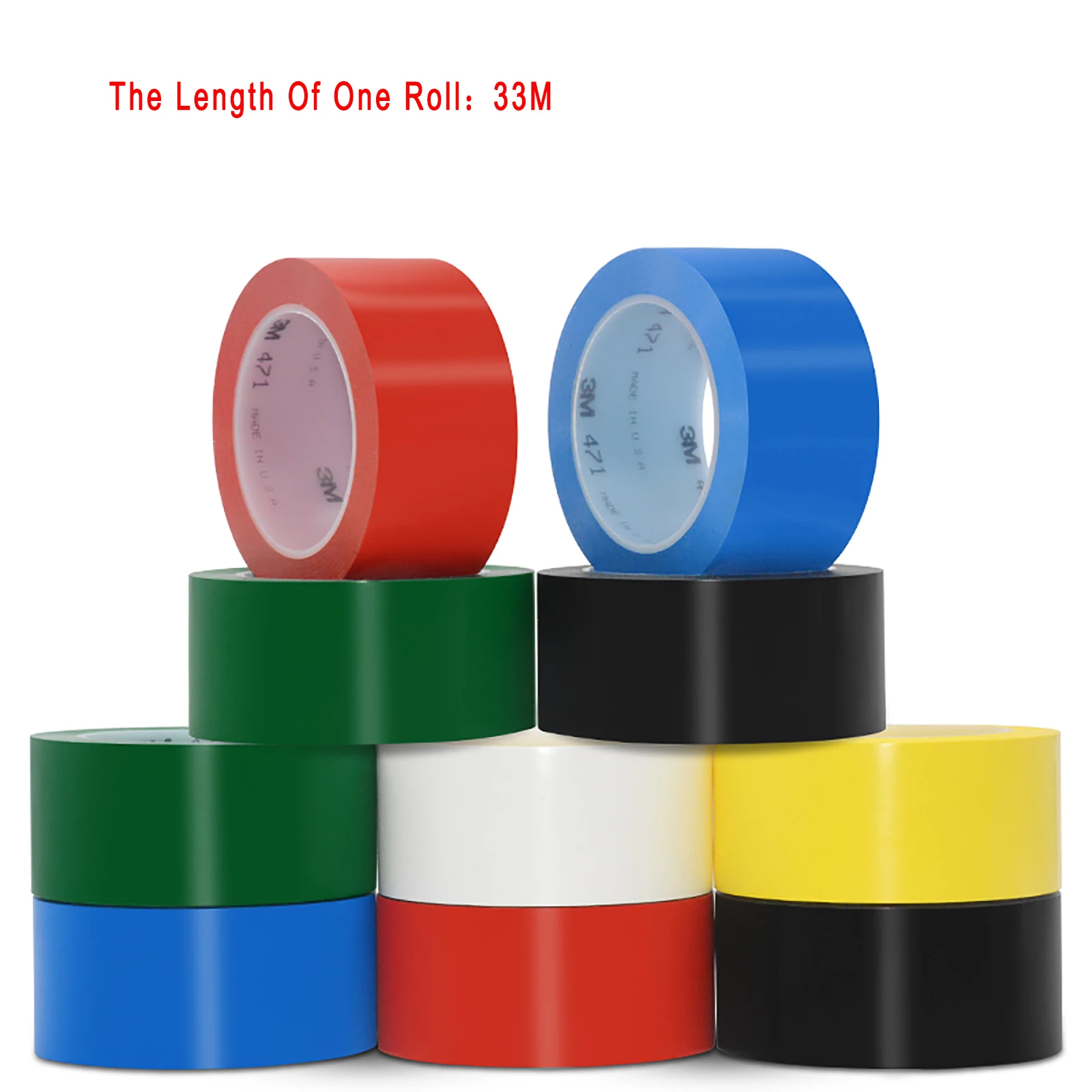 

33Meters 1 Roll 3M 471 Waterproof PVC Warning Tape Anti-Skid Caution Barrier Safety Tapes For Warehouse Factory School
