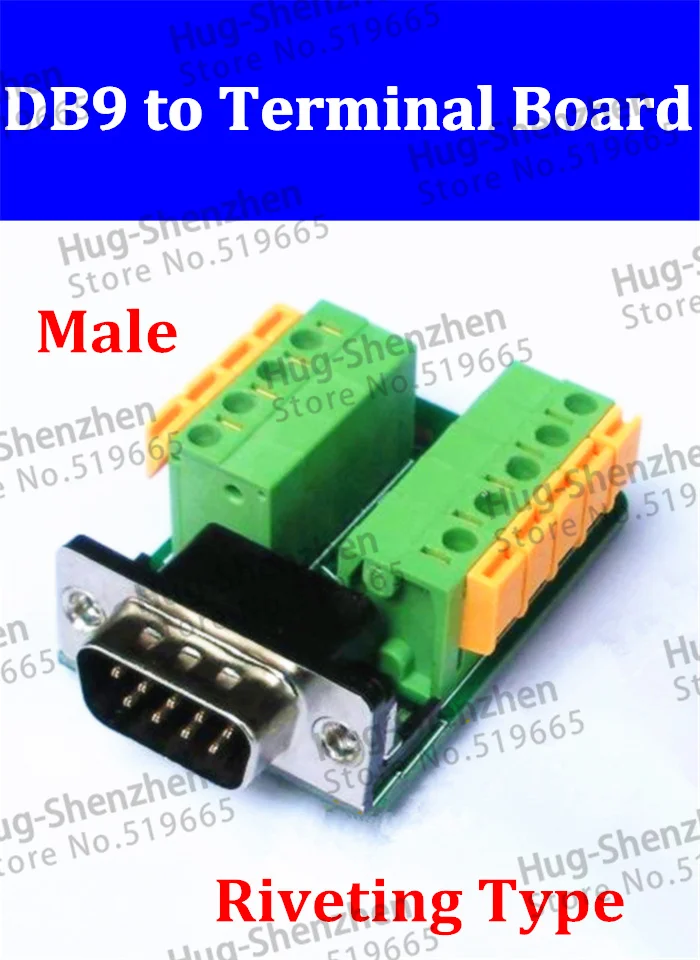 

10pcs DB9 ADAPTER 9 Pin Port MALE Breakout to Terminal Board with riveting type, High Quality