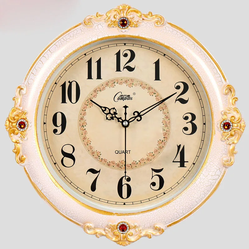 

European Creative Home Double-sided Clock for Retro Silent Movement Wrought Iron Wall Clock Living Room Bedroom Wall Clock Brief