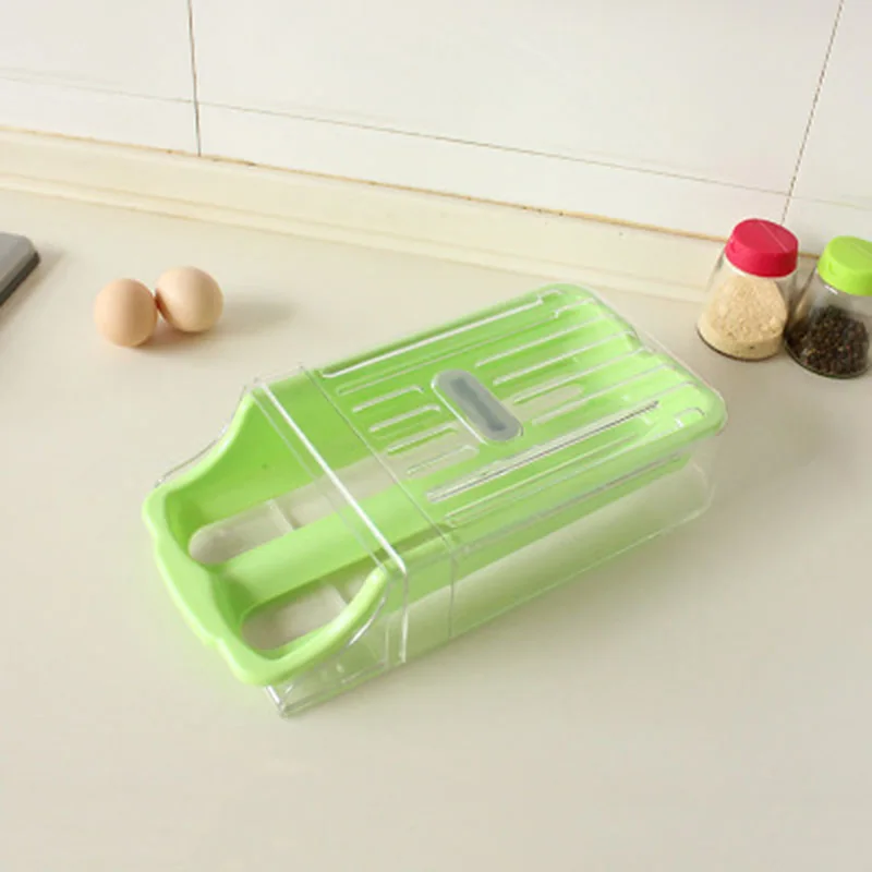 Ящик для холодильника, ящик для хранения яиц, Новое поступление, легко подобрать яйцо, свежая кухонная полка для хранения, Домашний Органайзер для очистки - Цвет: green