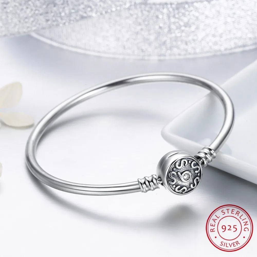 

Authentic New Brand Women Vintage Style Bracelet 925 Sterling Silver CZ Bangle For Women Wedding Jewelry Gifts
