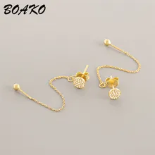 Fashion Round Beads Long Tassel Dangle Earrings for Women Hanging Zircon Crystal Drop Earrings 925 Sterling Silver Earrings Gift Fashion Round Beads Long Tassel Dangle Earrings for Women Hanging Zircon Crystal Drop Earrings 925 Sterling Silver Earrings Gift