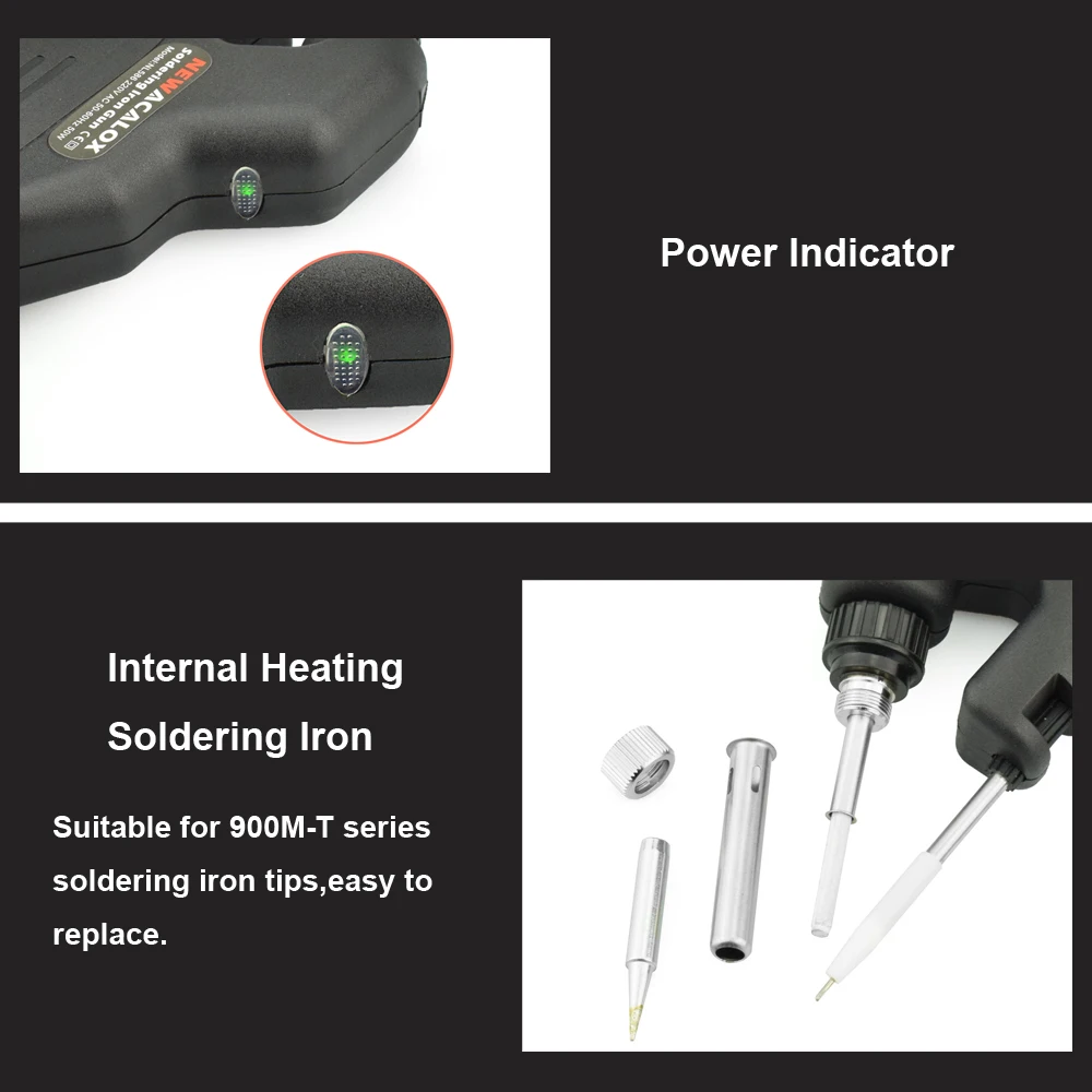 NEWACALOX 50W EU/US Electric Soldering Iron Kit Internal Heating Gun Handheld Automatically Send Tin Welding Station Repair Tool