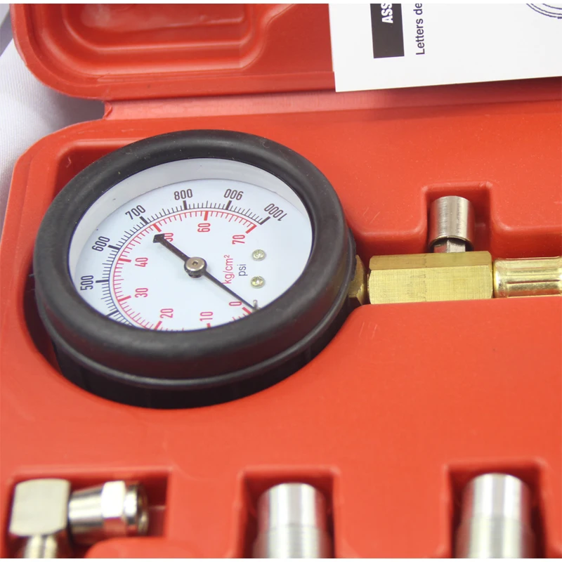 TU-15A Diesel Engine Compression Tester Tool Kit Cylinder Pressure Gauge 0~1000PSI