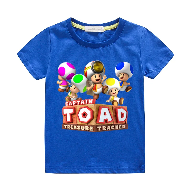 Мальчиков капитан тоад 3D игры Марио футболки для девочек короткий рукав Повседневное футболки Дети Костюмы для малышей летний костюм ZA086 - Цвет: Blue T-shirts