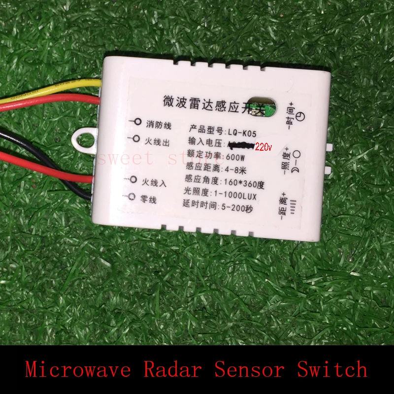 

New AC 220V Adjustable Microwave Radar Body Motion Sensor Switch Light Control Intelligent Switch Infrared Body Induction Sensor