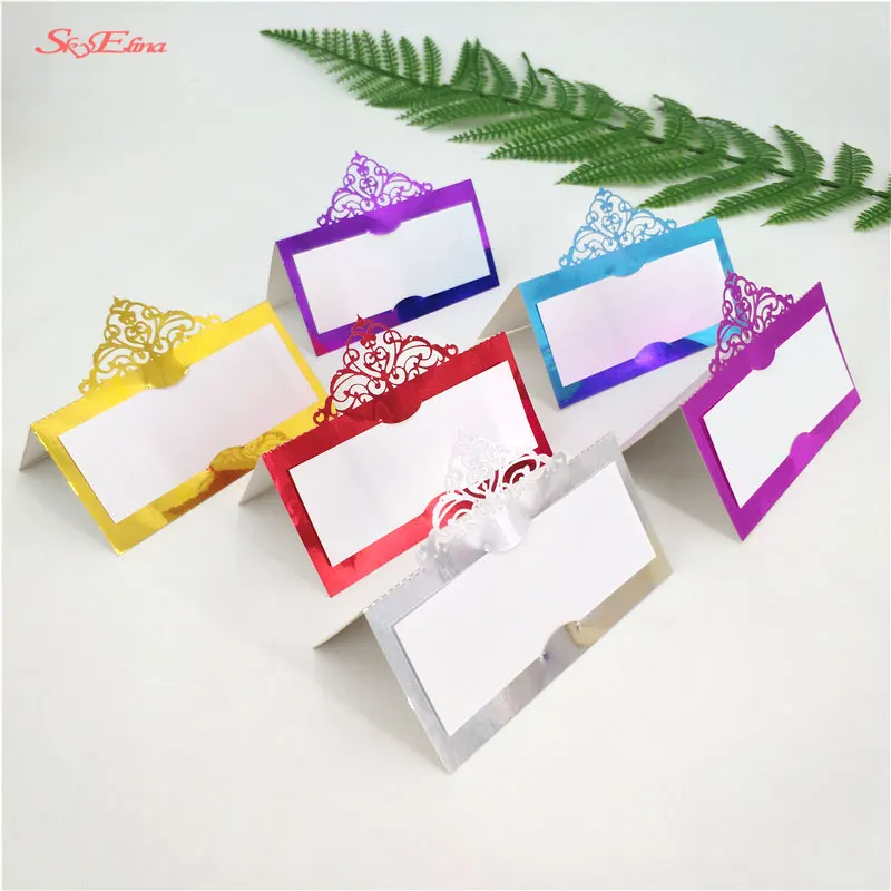 50stks Reception Gast Plaats Kaarten Favor Decor Chic Parelmoer Naam Plaats Kaarten Wedding Party Table decoration 8Z (36)