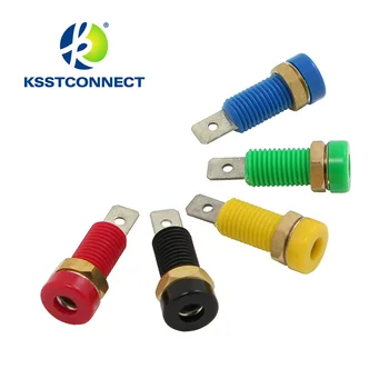 

PS244 Insulated 4mm Panel Mount Banana Jack Socket Solder Type 5 colors 30VAC-60VDC/ Max 24A