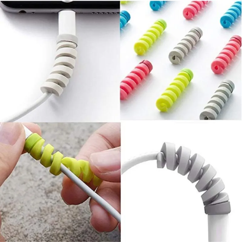 Spiral Tube Cable Protector Winder Wire Cord Organizer Holder Cable saver For iphone Cable Protector