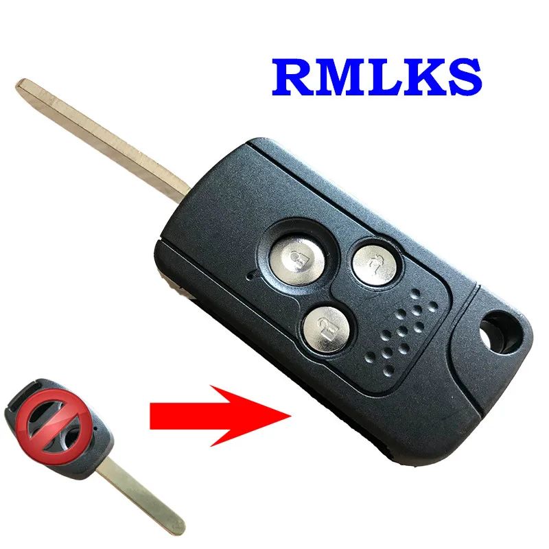 RMLKS 3 Buttons Modified Flip Folding Key Shell Fit For Replacement Remote Fob Case With Uncut HON66 Blade | Автомобили и