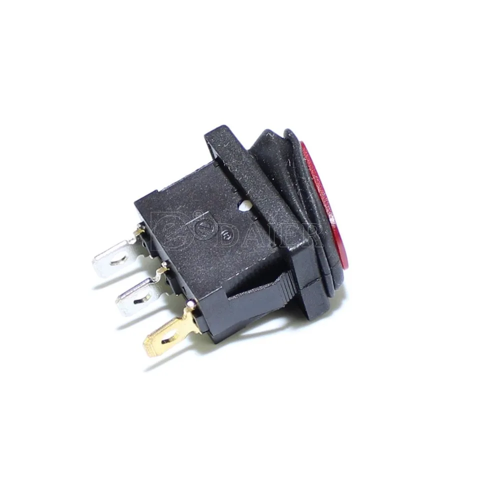 100PCS KCD1-2-101NW 6A 250VAC SPST ON OFF 3 Pin Waterproof Illuminated Rocker Switch With 12V/24V LED