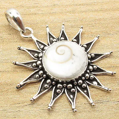 

Indian SHIVA EYE Retro Fashion Artwork SUN Pendant ! Silver Plated Jewelry