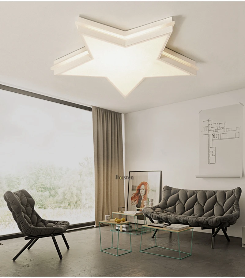 Acrylic Star LED Ceiling Light 36W Baby Kids Bedroom Ceiling Lamp Creative Star Lampshade Lighting Fixture For Children Room 110-220V (5)