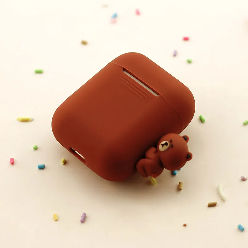 airpods cover shockproof for Apple Bluetooth Earphone Charging Brown bear Bunny Cony Ultra Thin soft Case cute Protective Skin