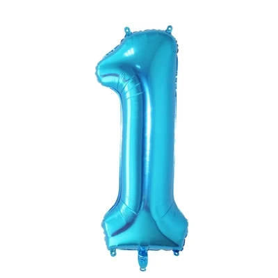 40 дюймов тонкие синие и розовые воздушные шары с цифрами '1' Щепка и Золотая фольга Воздушные шары на день рождения вечерние Декоративные Классические игрушки - Цвет: blue 1