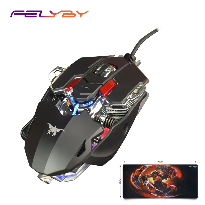 

High-quality 10-button gaming mouse cool appearance shortcut smart keys adjustable DPI computer gaming mouse+ mouse pad